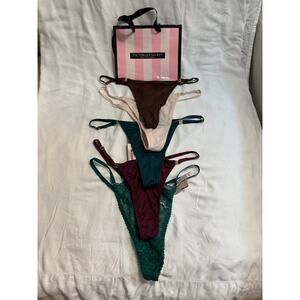 NWT Victoria’s Secret V-String Thong Lot – 5 Pack – Adjustable Sides